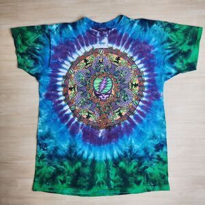 Vintage 2000 Liquid Blue Grateful Dead‎ Tie Dye Double Sided Shirt Celtic Large